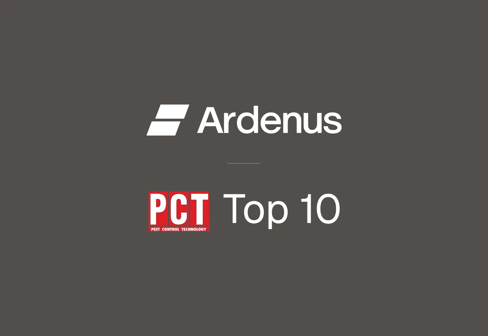 Ardenus alongside the PCT (Pest Control Technology) Top 10 ranking.